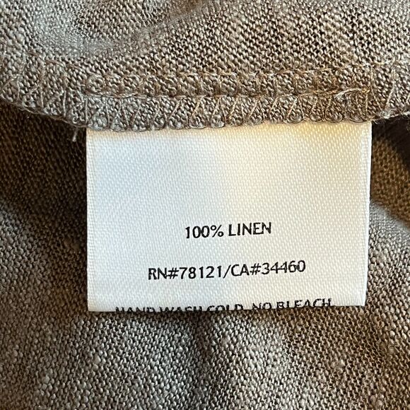 Eileen Fisher Taupe Grey 100% Linen Open Front Cardigan Petite Small - Picture 6 of 6